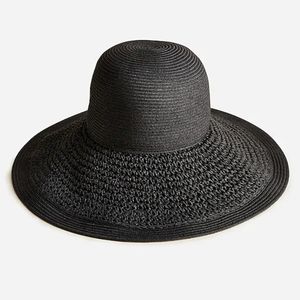 J crew black wide-brimmed hat